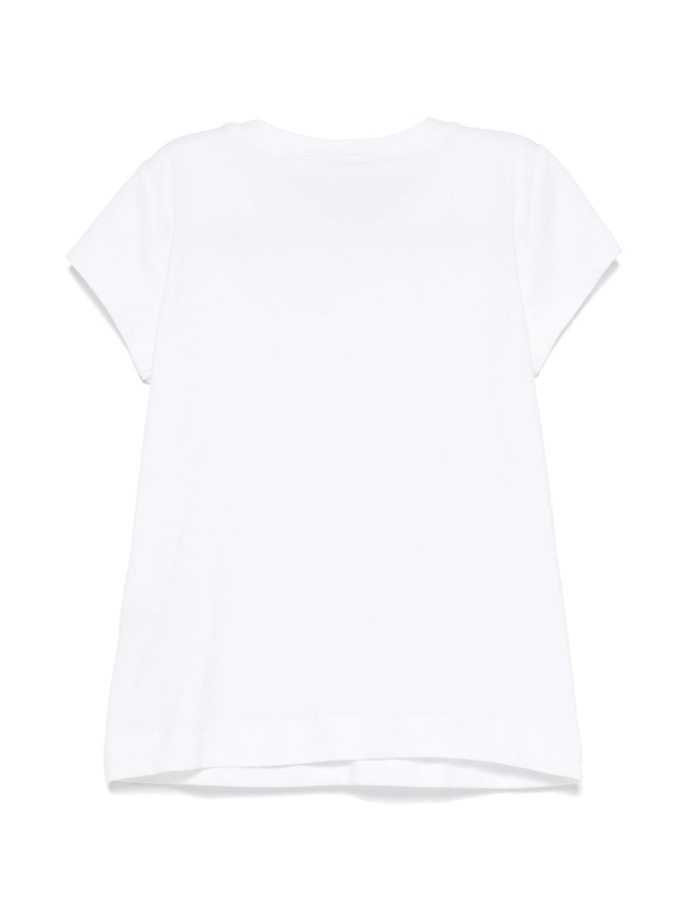 T-shirt bianca applicazione fiori