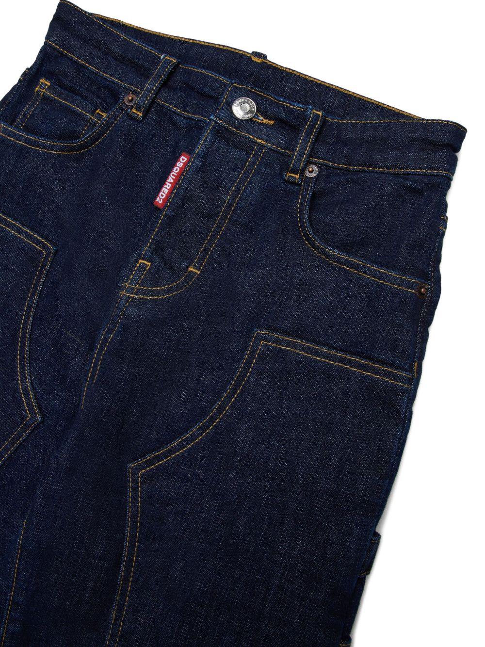 Jeans a Gamba Ampia con Logo Posteriore DQ2636D0AAM DQ01 DSQUARED KIDS