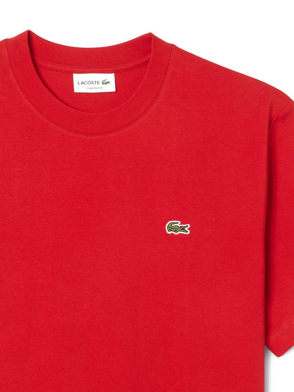 T-shirt rossa mini logo ricamo TH7318 240 LACOSTE