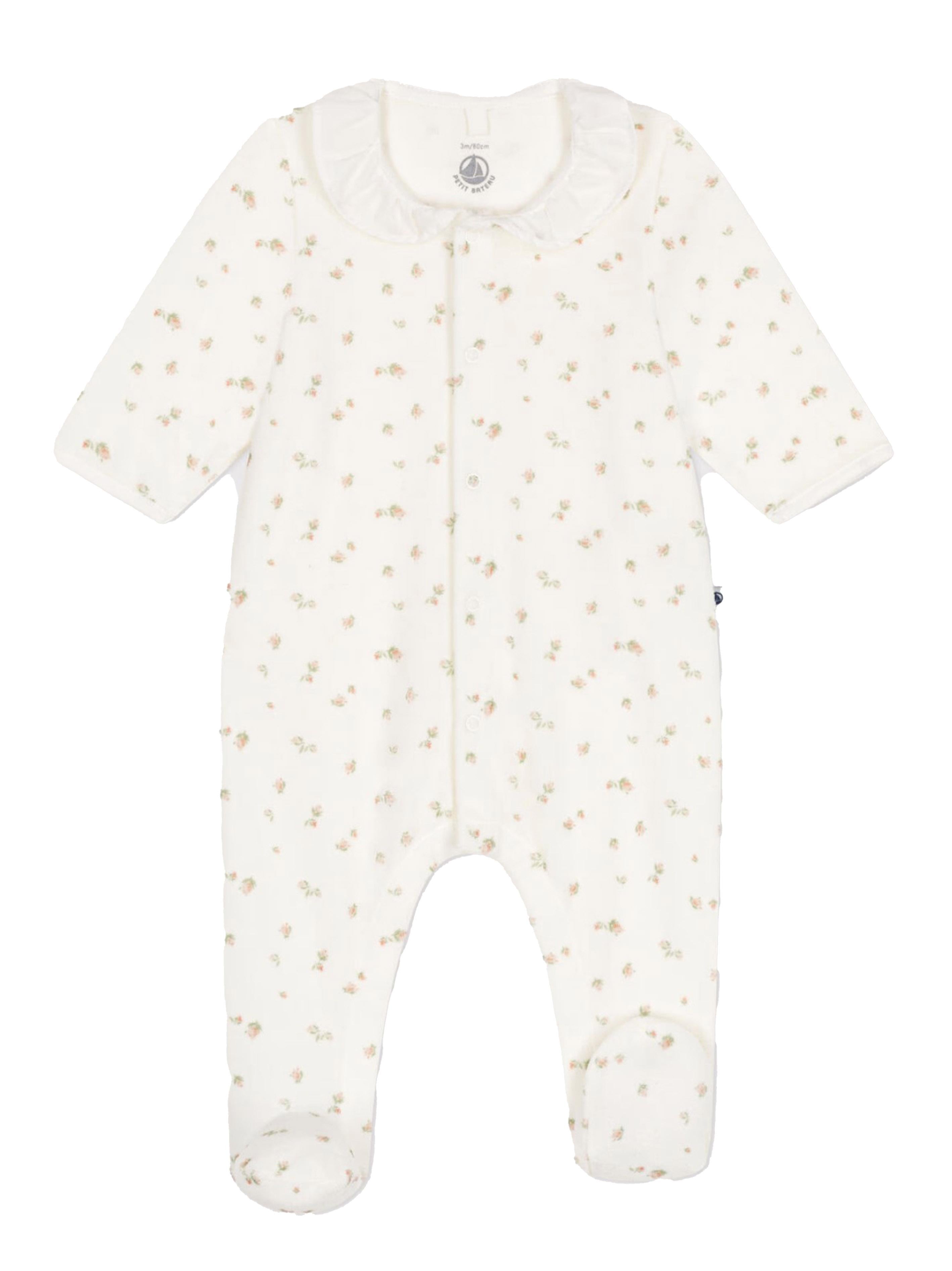 Tutina bianca fantasia floreale neonato A0AST 01 PETIT BATEAU KIDS