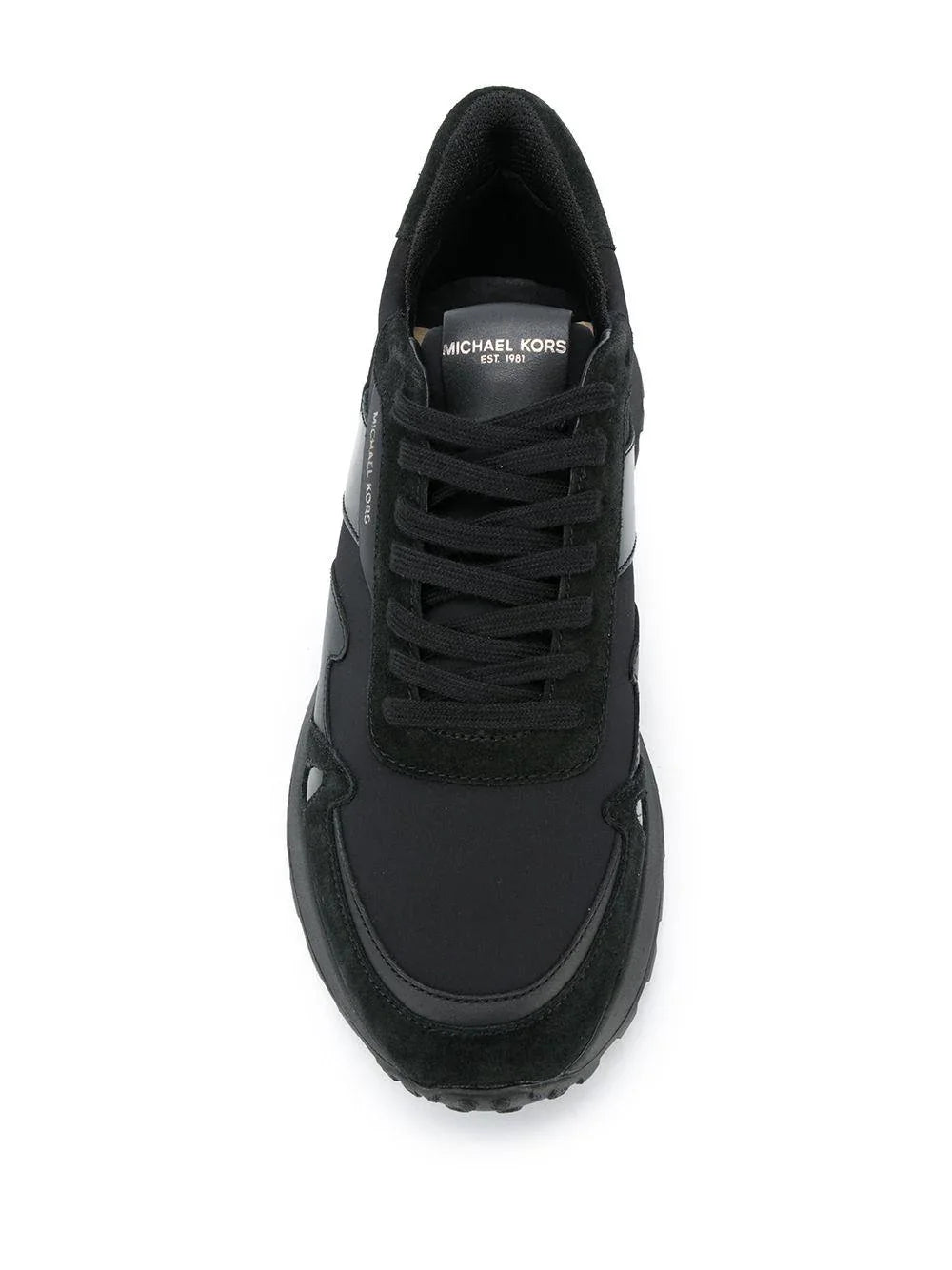 Sneakers nera inserti in pelle e tessuto - Preludio Moda