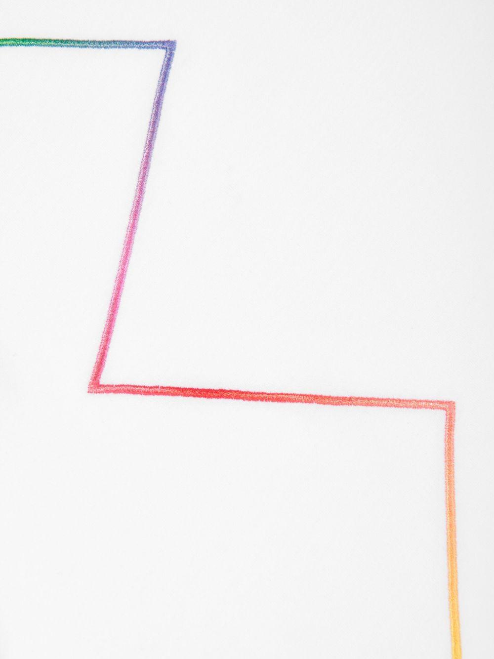 T-shirt bianca ricamo zigzag multicolor