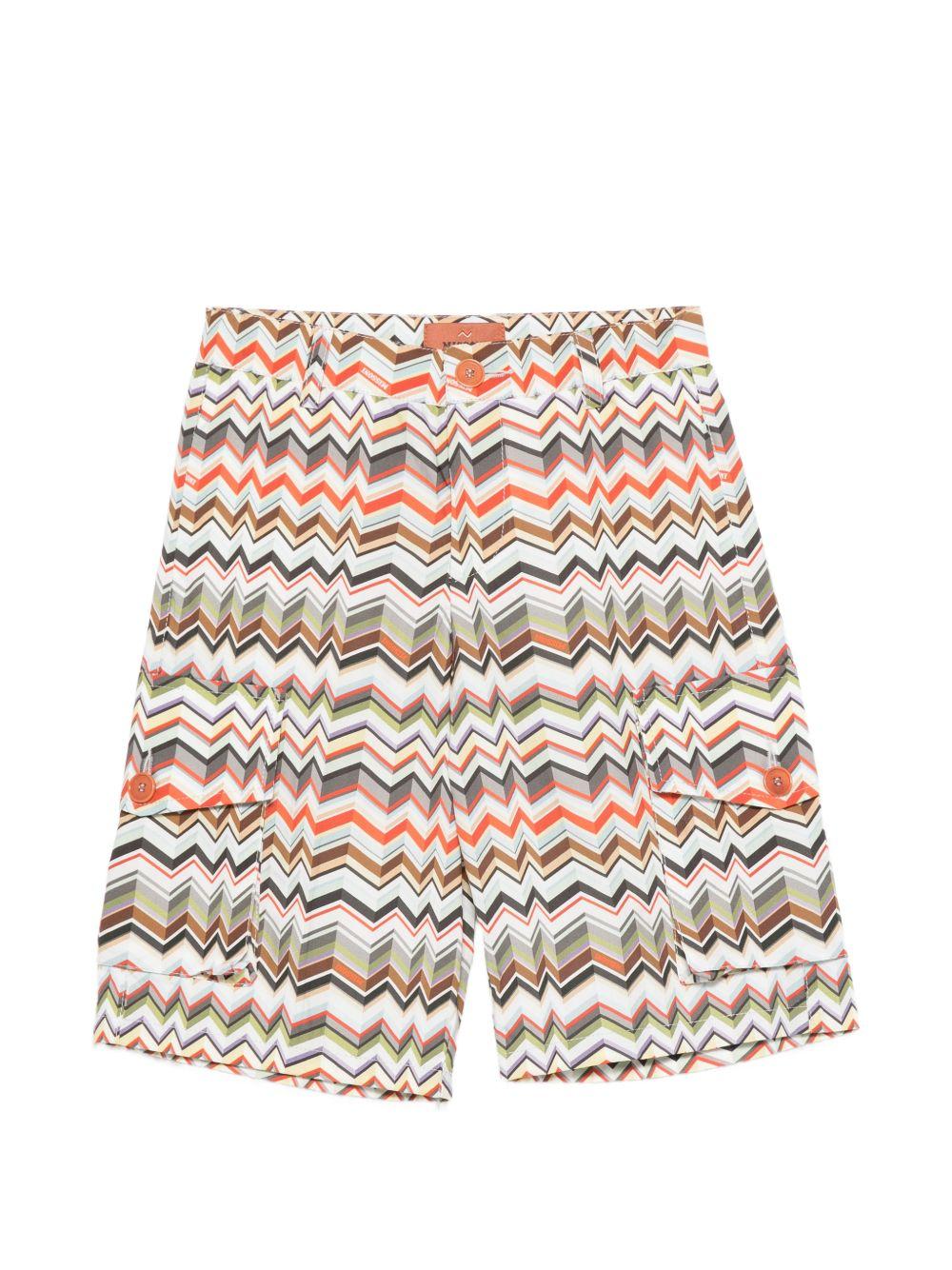 Pantaloncini con stampa chevron multicolore MY6Q29P0606 997 MISSONI KIDS