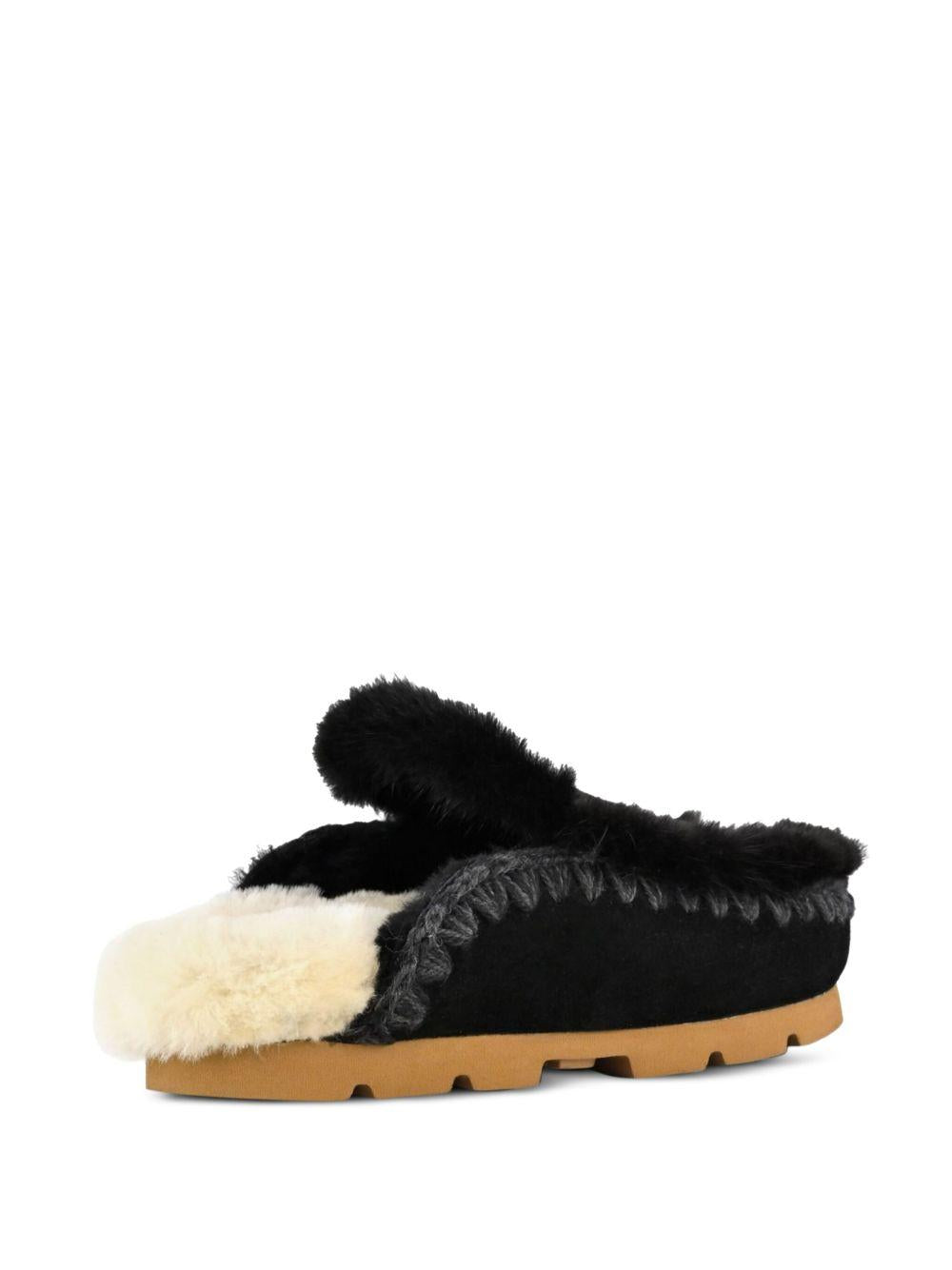 Pantofola winter bio in pelliccia nera MUFW431004A BKBK MOU