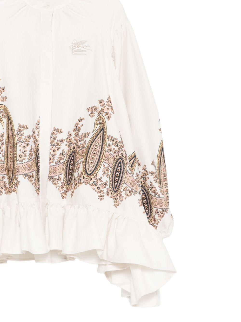 Camicia avorio con volant stampa paisley GX5A60P0555 107AR ETRO KIDS