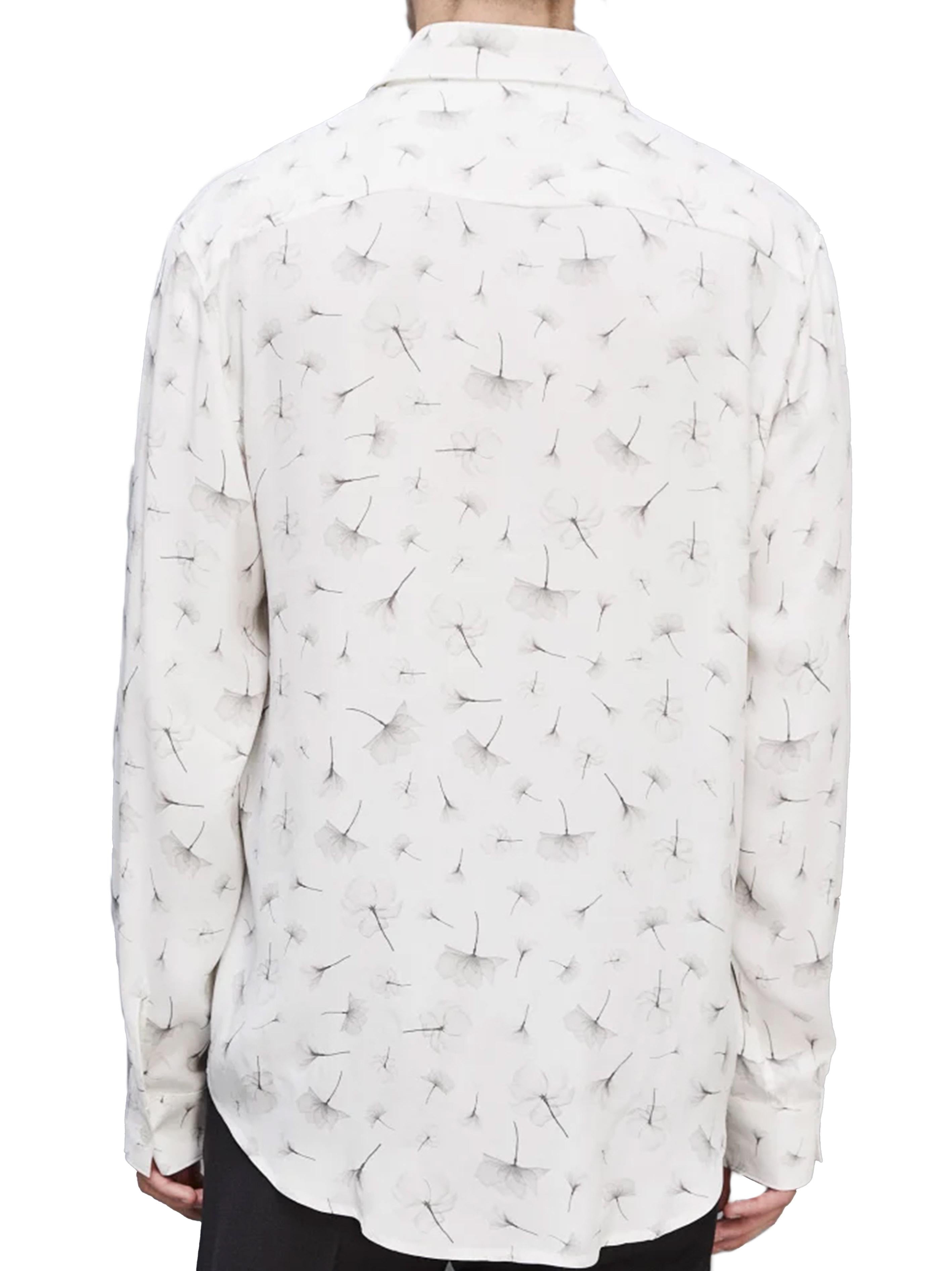 Camicia bianca stampa micro floreale