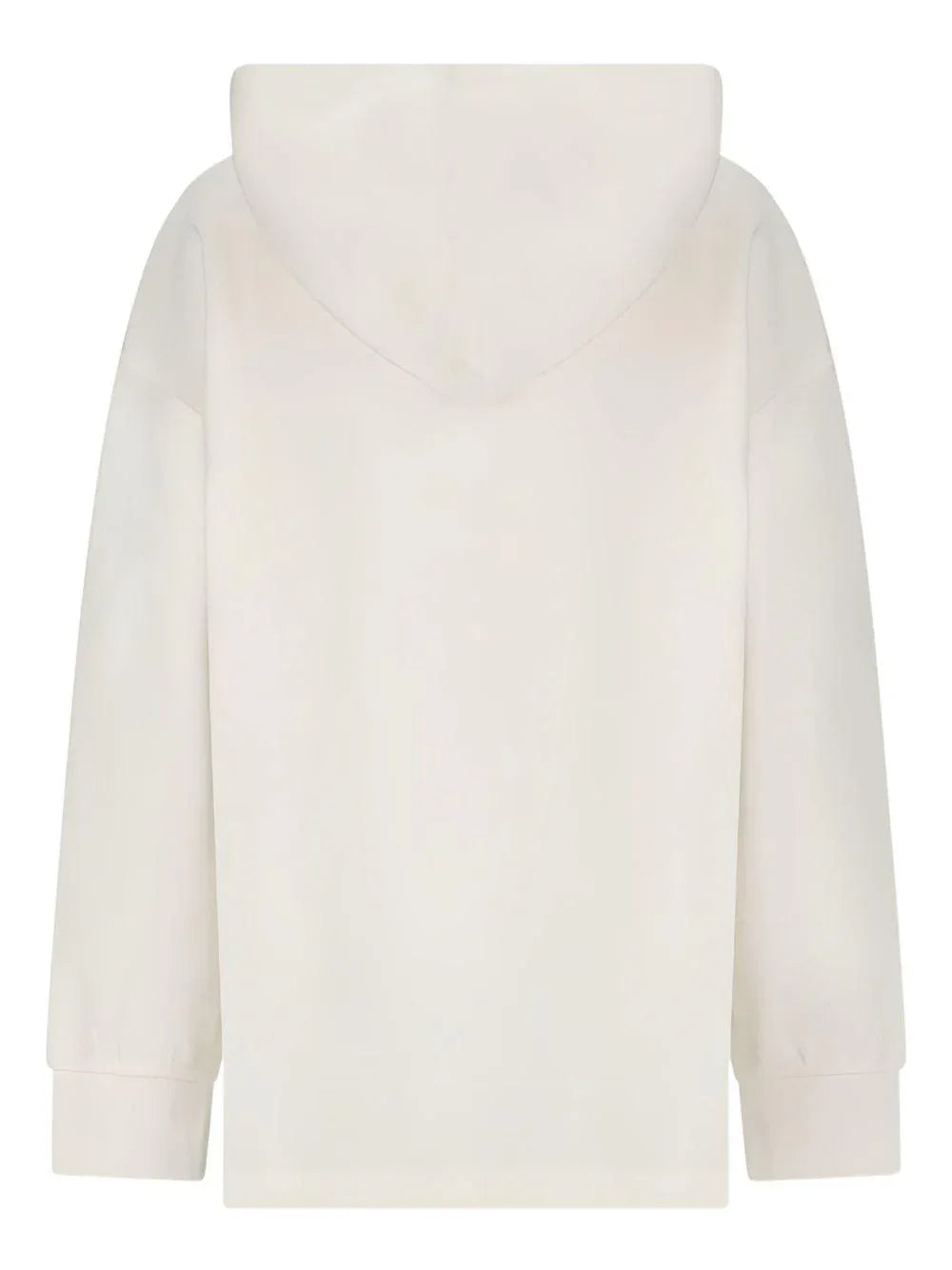 Felpa Bianca con Cappuccio e Logo Ricamato - Preludio Moda