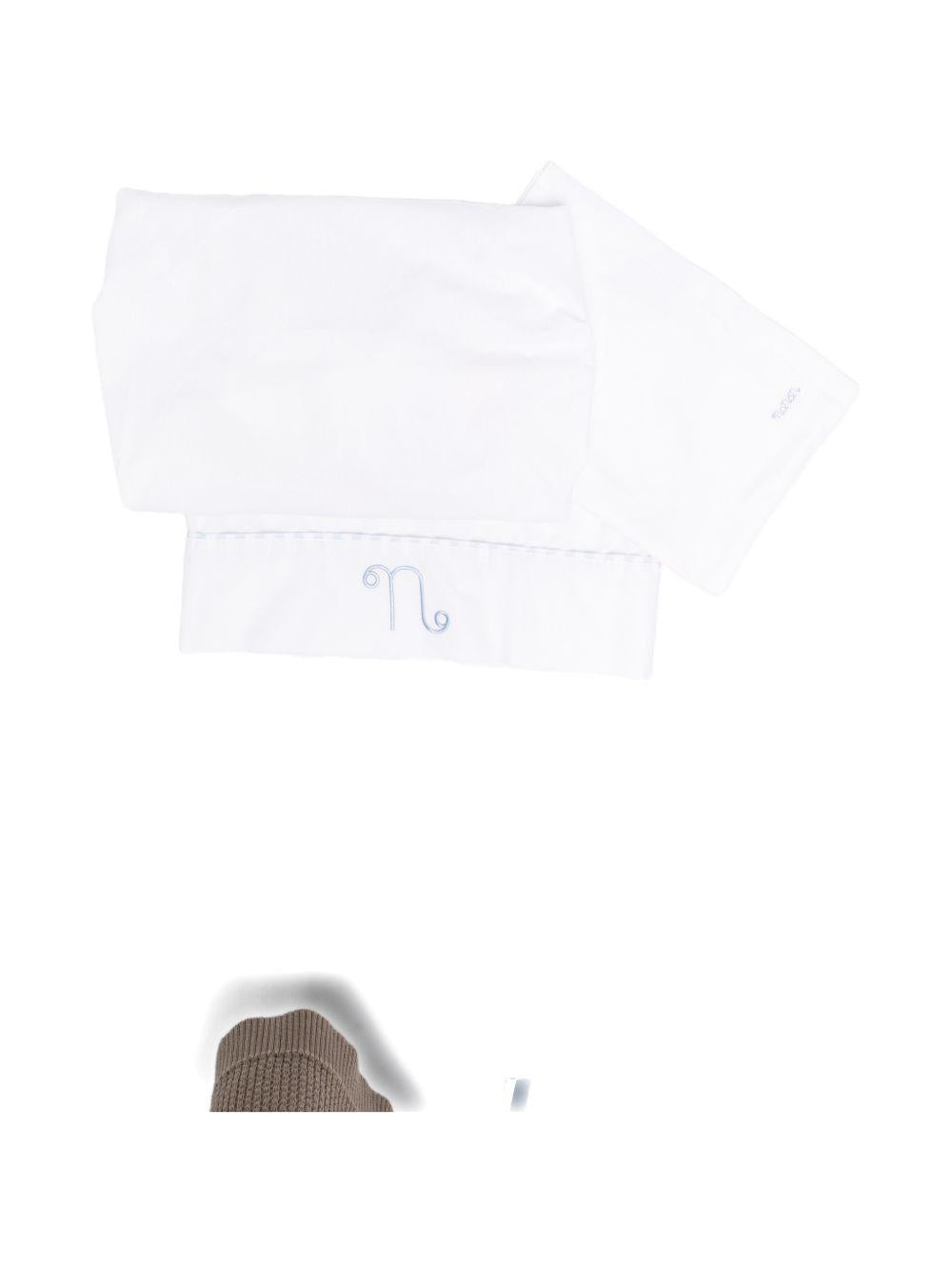 Set tre pezzi in cotone con ricamo E26407 AZZURRO NANAN KIDS