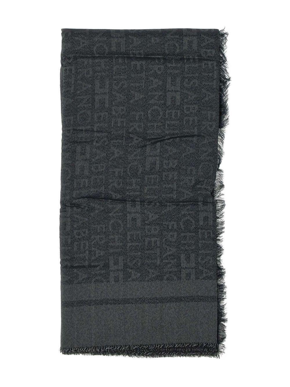 Pashmina grande in lurex jacquard nera - Preludio Moda