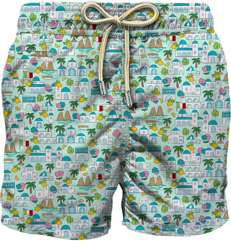 Boxer mare in poliestere riciclato con stampa LIG0003 08234L MC2 SAINT BARTH