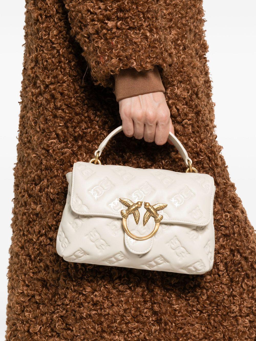 Borsa Tote Bianca Mini con Dettaglio Love Birds 100044A2JX Z14Q PINKO