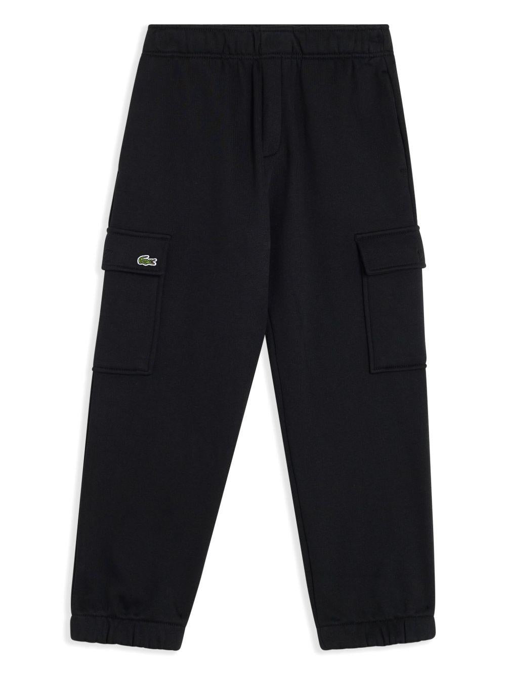 Pantalone nero cargo XJ7345 031 LACOSTE KIDS
