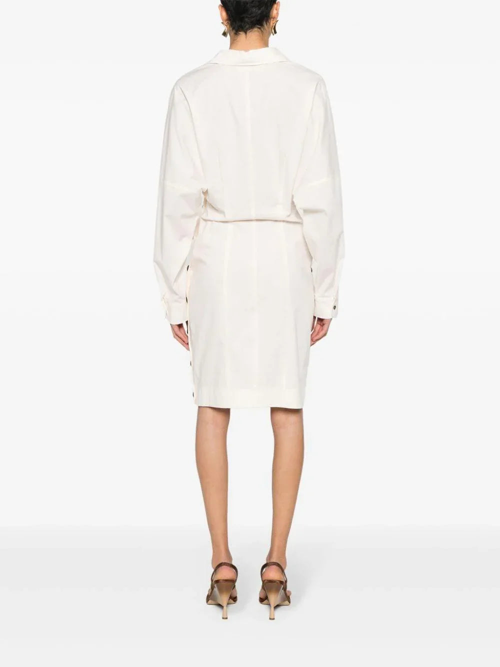 Abito bianco bottoni laterali - Preludio Moda