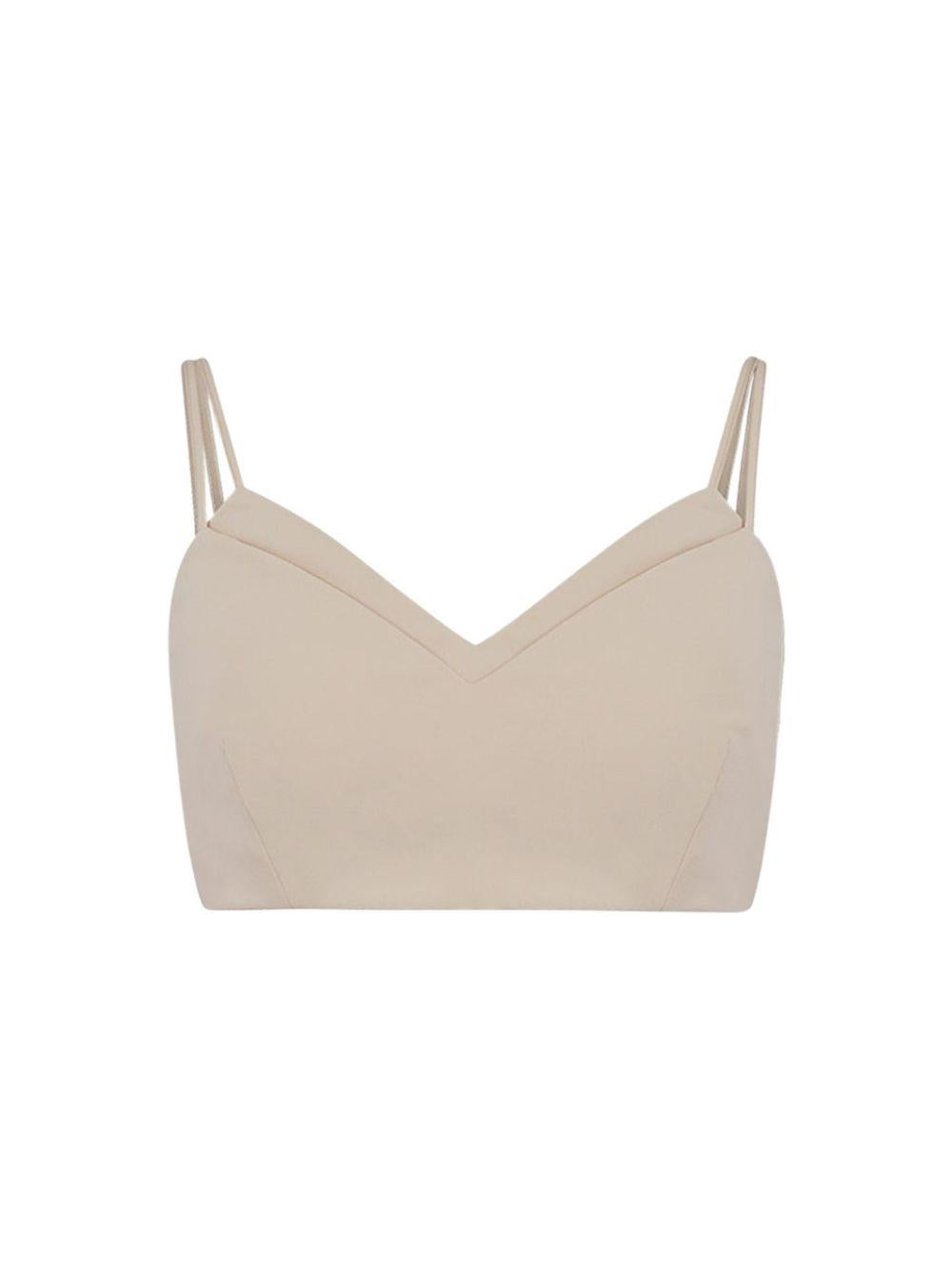 Crop Top beige raso P24CPTO011 0615 SIMONA CORSELLINI