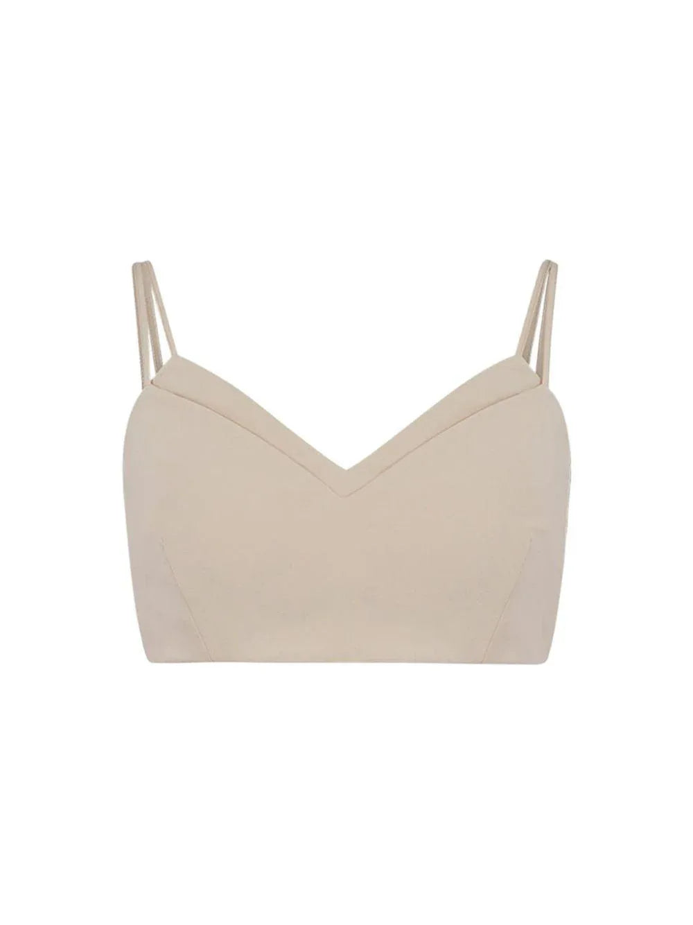 Crop Top beige raso - Preludio Moda