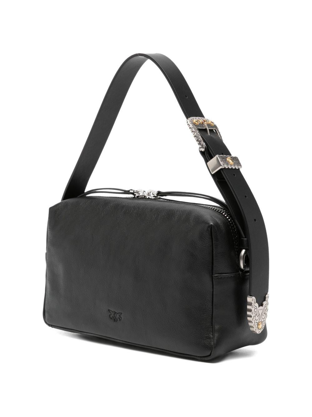 Borsa a spalla in pelle con dettaglio fibbia 106761A2JG Z99O PINKO