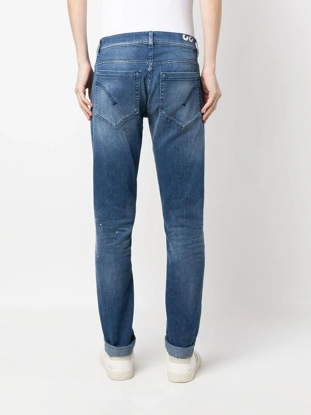 Jeans blu con schizzi di pittura - Preludio Moda