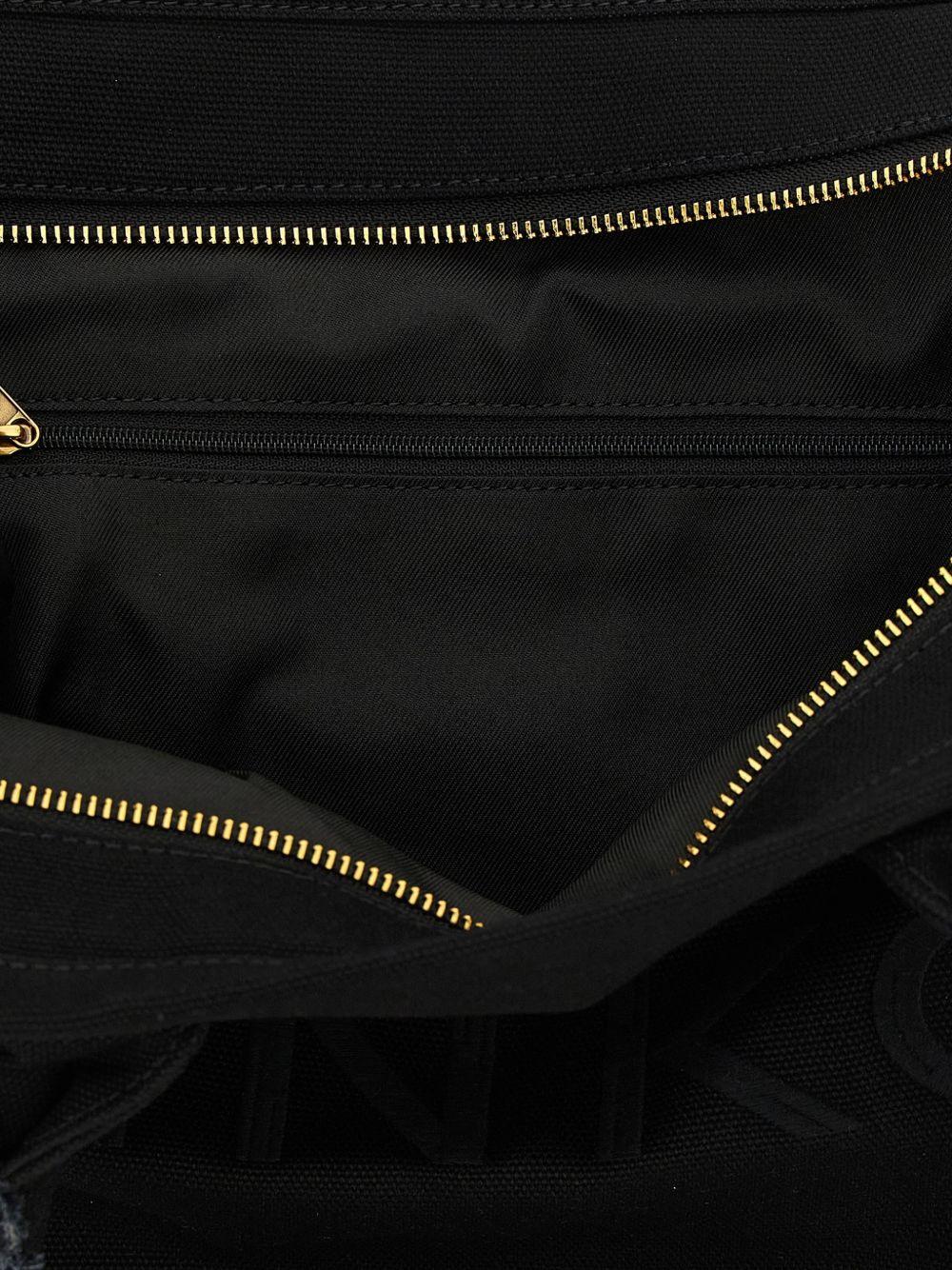 Borsa shopping in cotone con dettagli sfrangiati 106673A3A4 Z99 PINKO