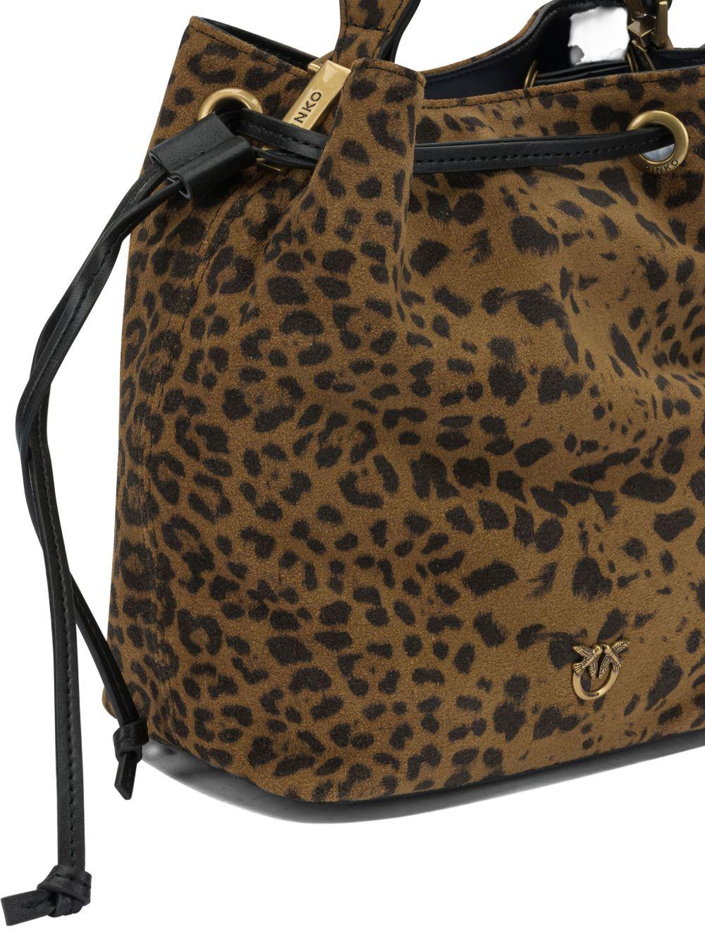 Borsa a spalla con stampa leopardata 104303A32A M35Q PINKO