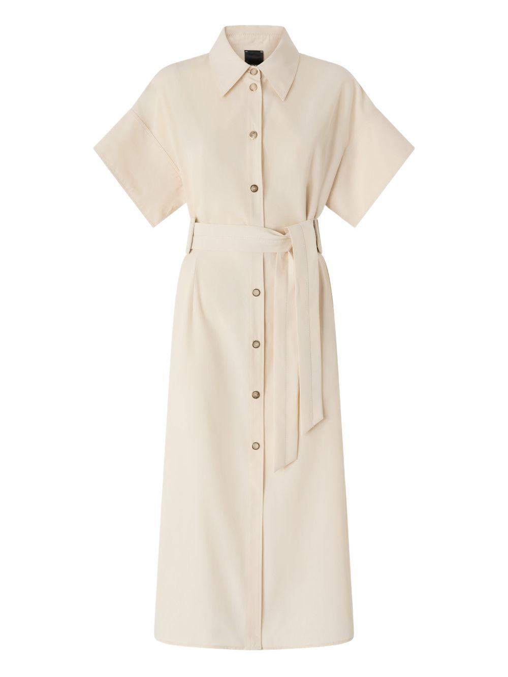 Abito camicia in cotone con cintura 106309A2ER C03 PINKO