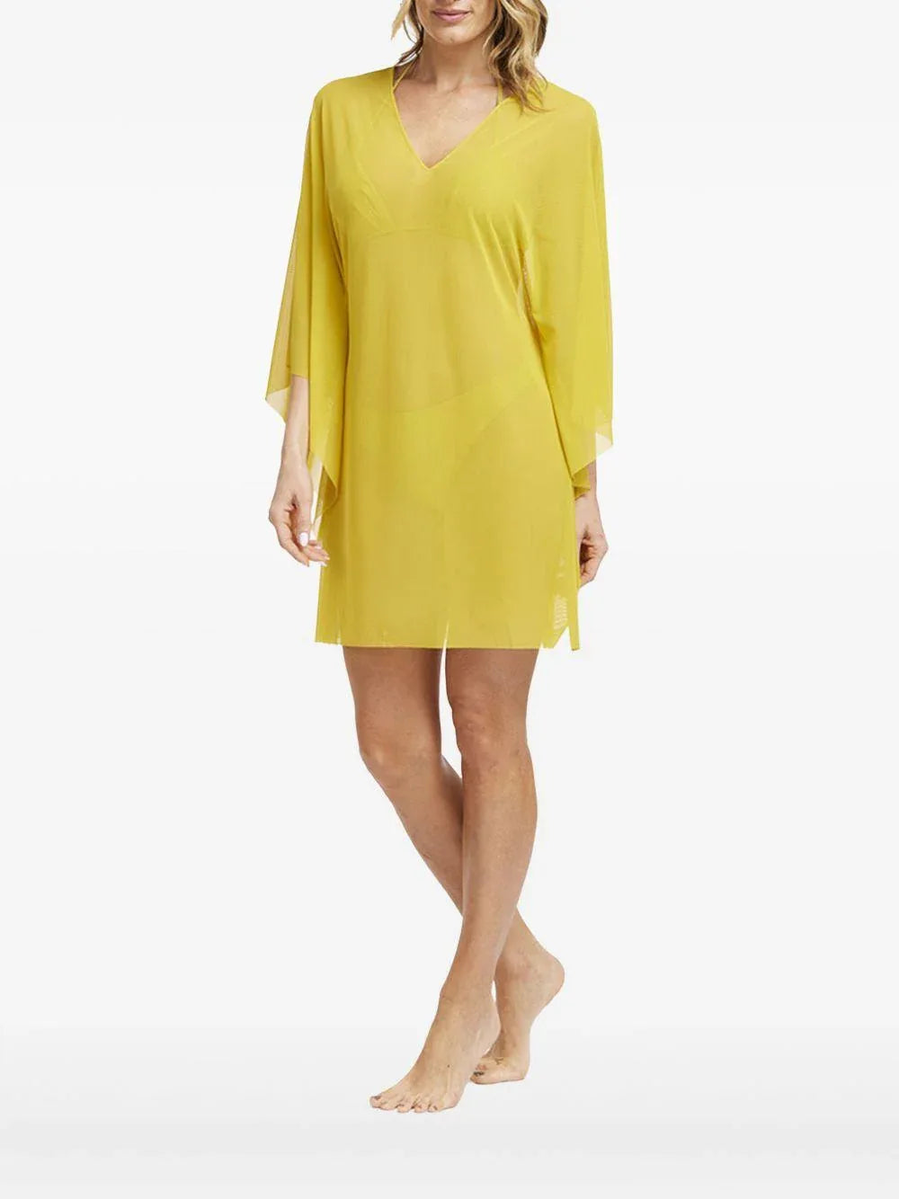 Kaftano spiaggia cedro semitrasparente - Preludio Moda