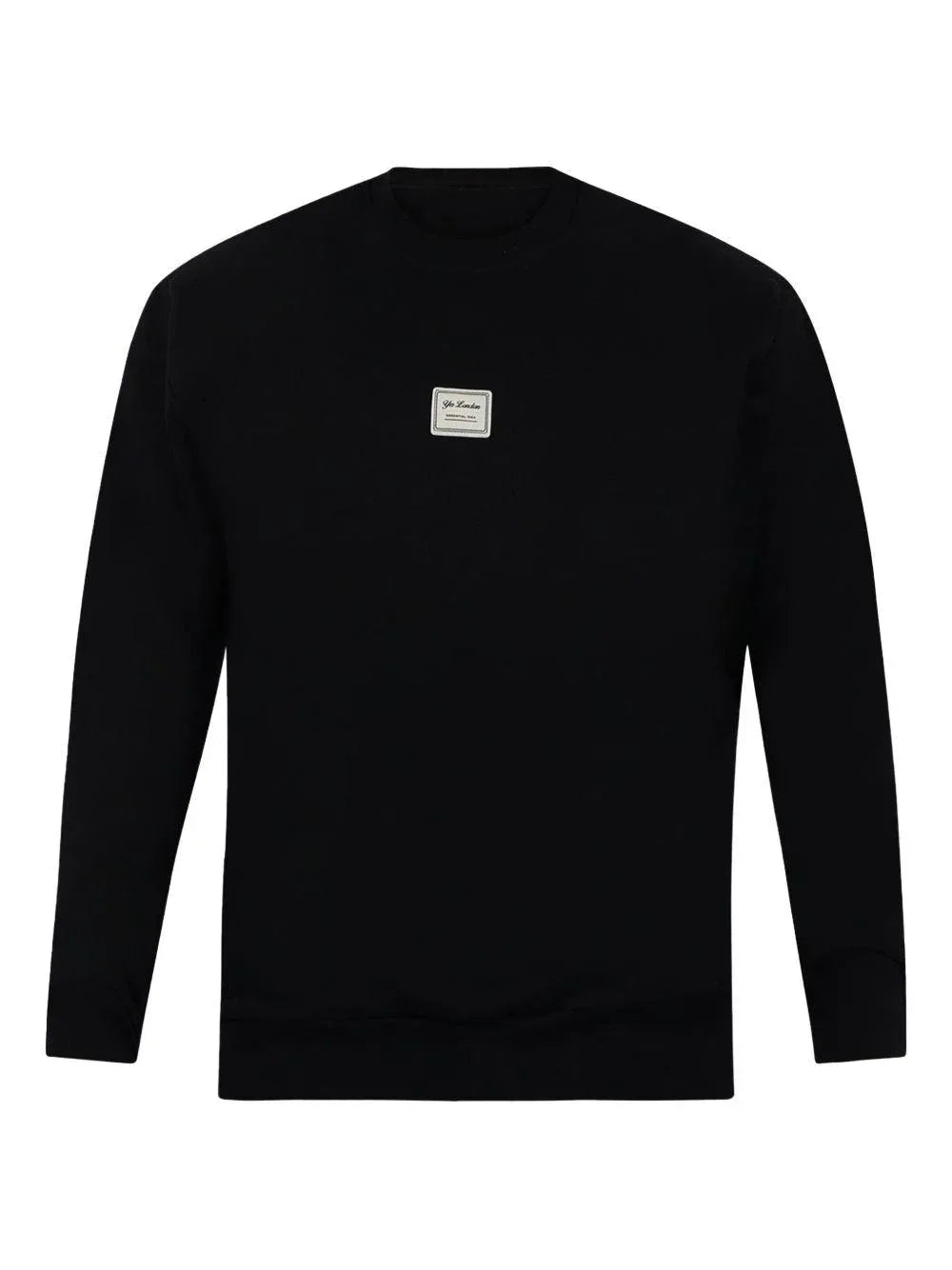 Felpa nera baisc mini patch frontale - Preludio Moda