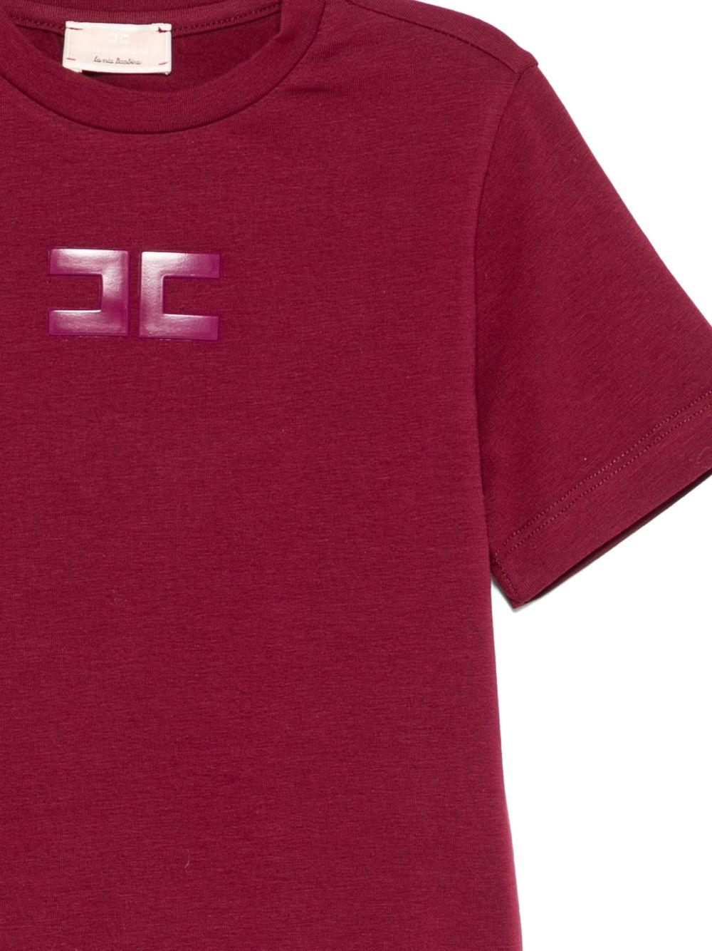 T-shirt rosso ciliegia con logo EGTS103JE006 3029 ELISABETTA FRANCHI KIDS
