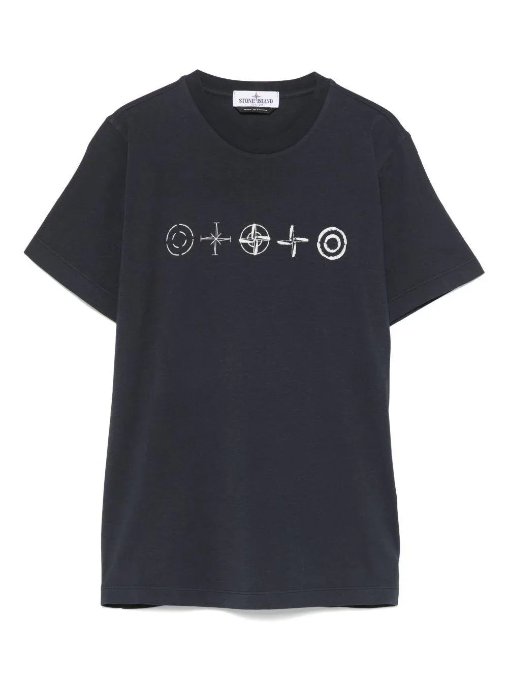 T-shirt blu big stampa logo compass retro - Preludio Moda