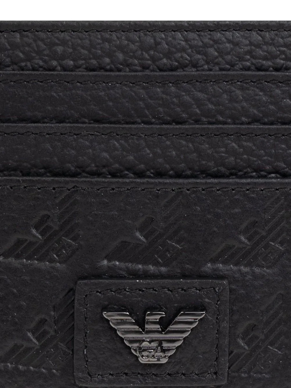 Portacarte nero con design in rilievo e slot per carte - Preludio Moda