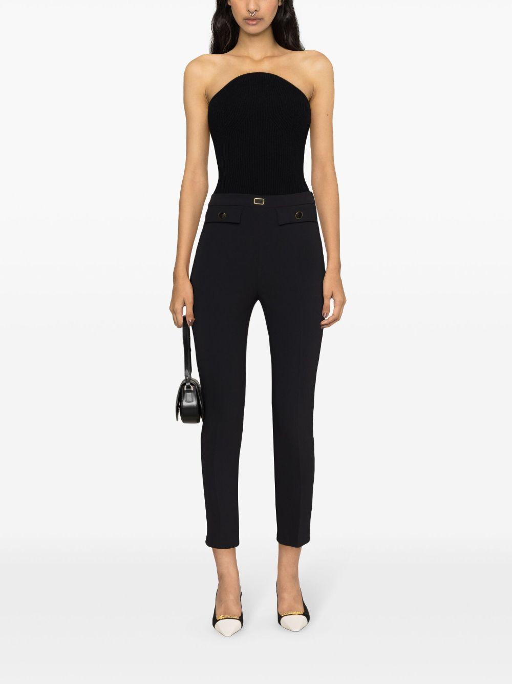 Pantalone dritto con patte nero
