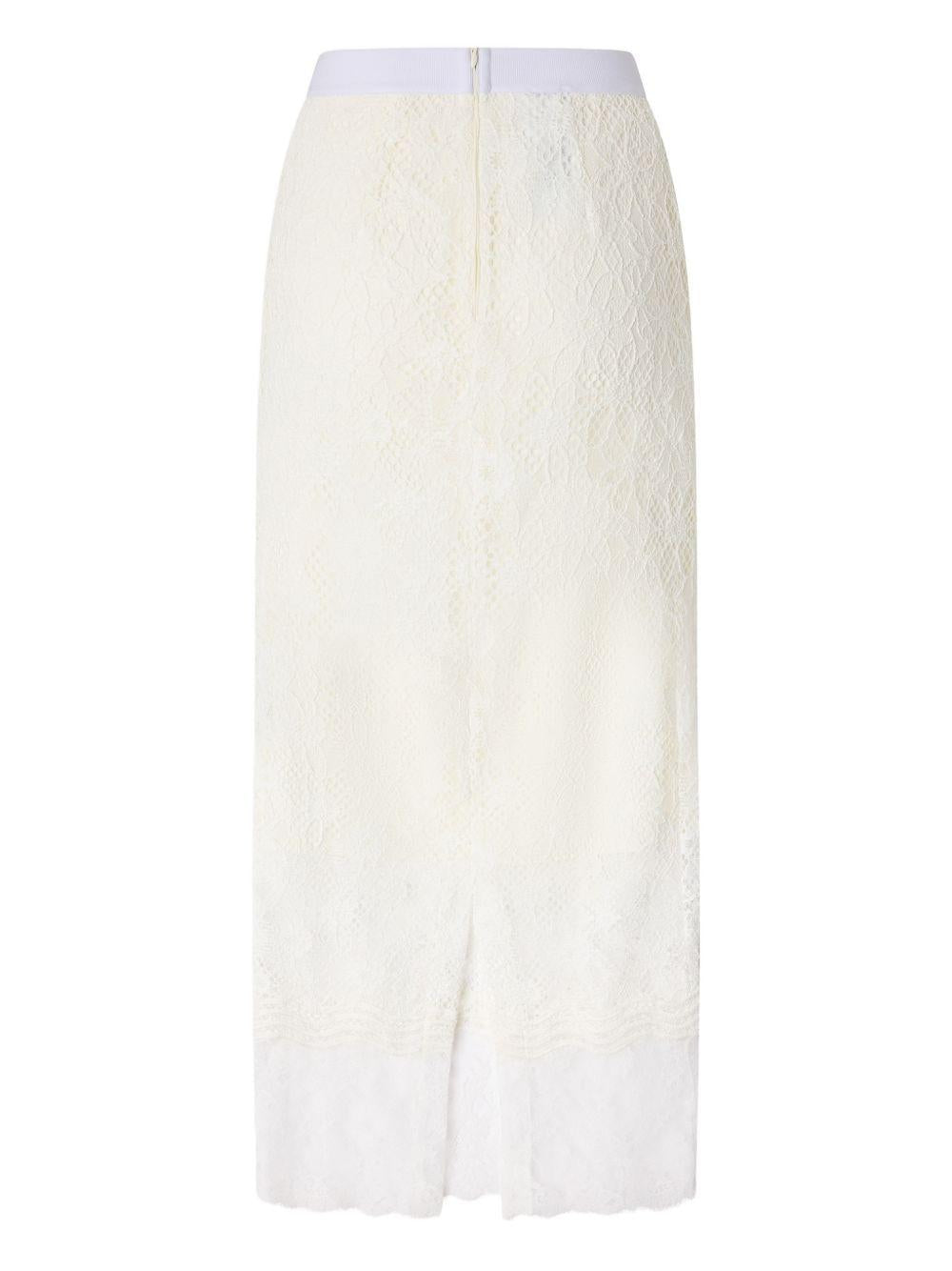 Gonna midi in pizzo avorio 106664A381 Z05 PINKO