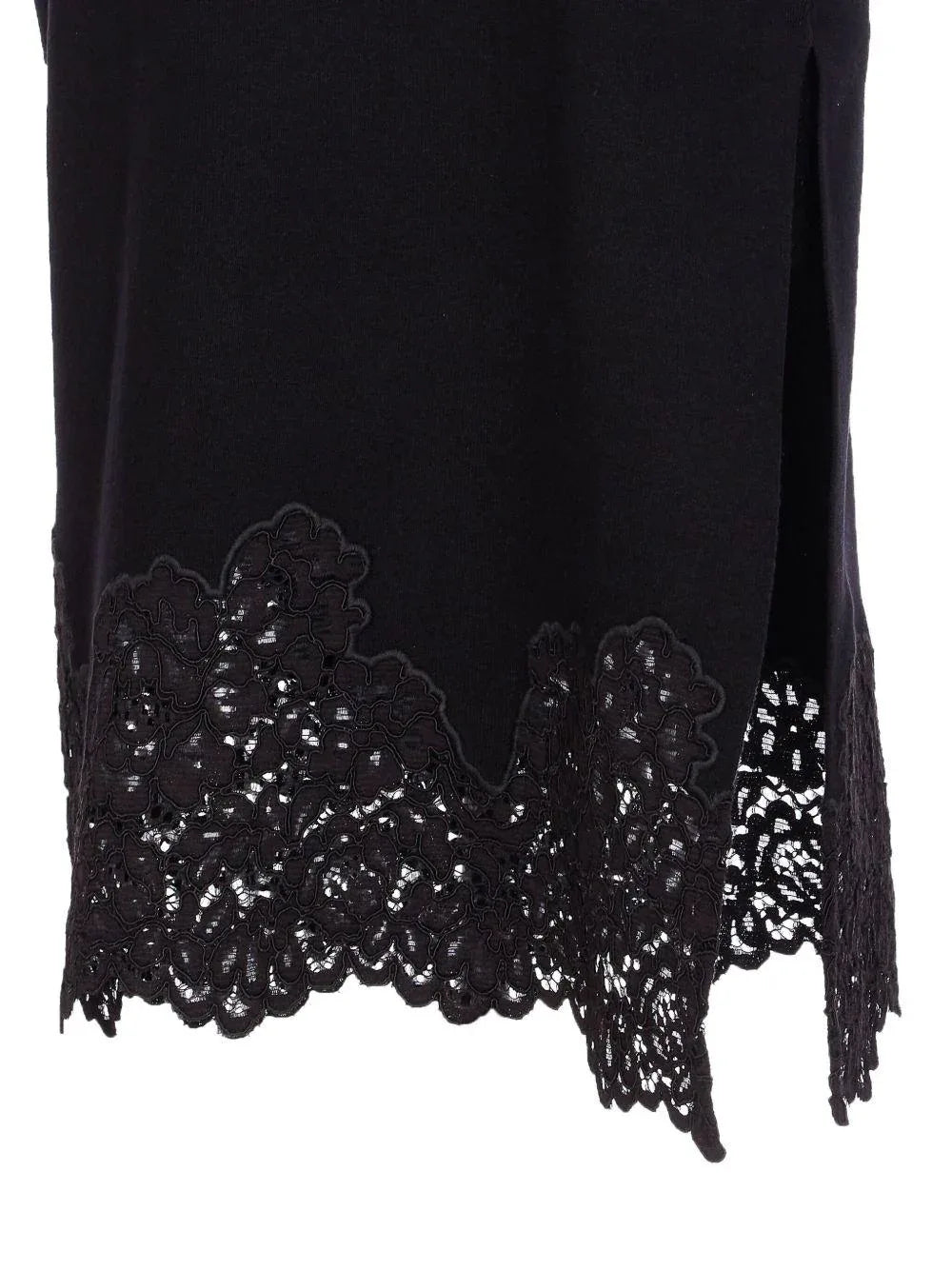 Gonna Midi Nera Con Bordo in Pizzo - Preludio Moda