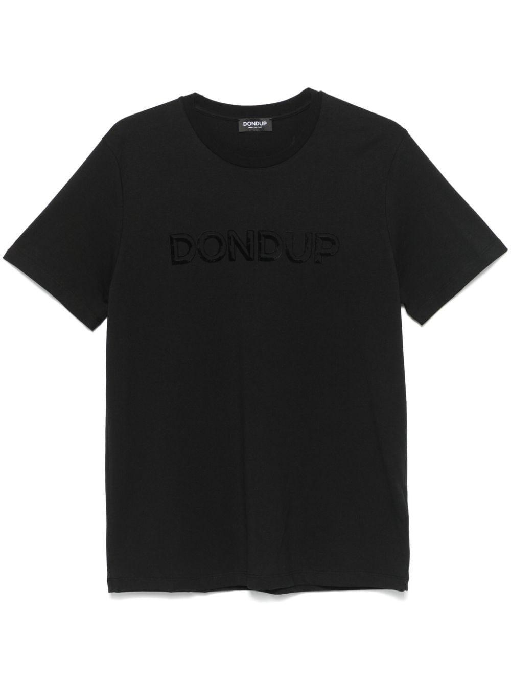 T-shirt logo stampa frontale nera US198JF0309UHY6 999 DONDUP