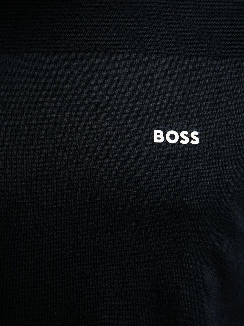 Pullover girocollo con pannelli texture 50547507 402 BOSS
