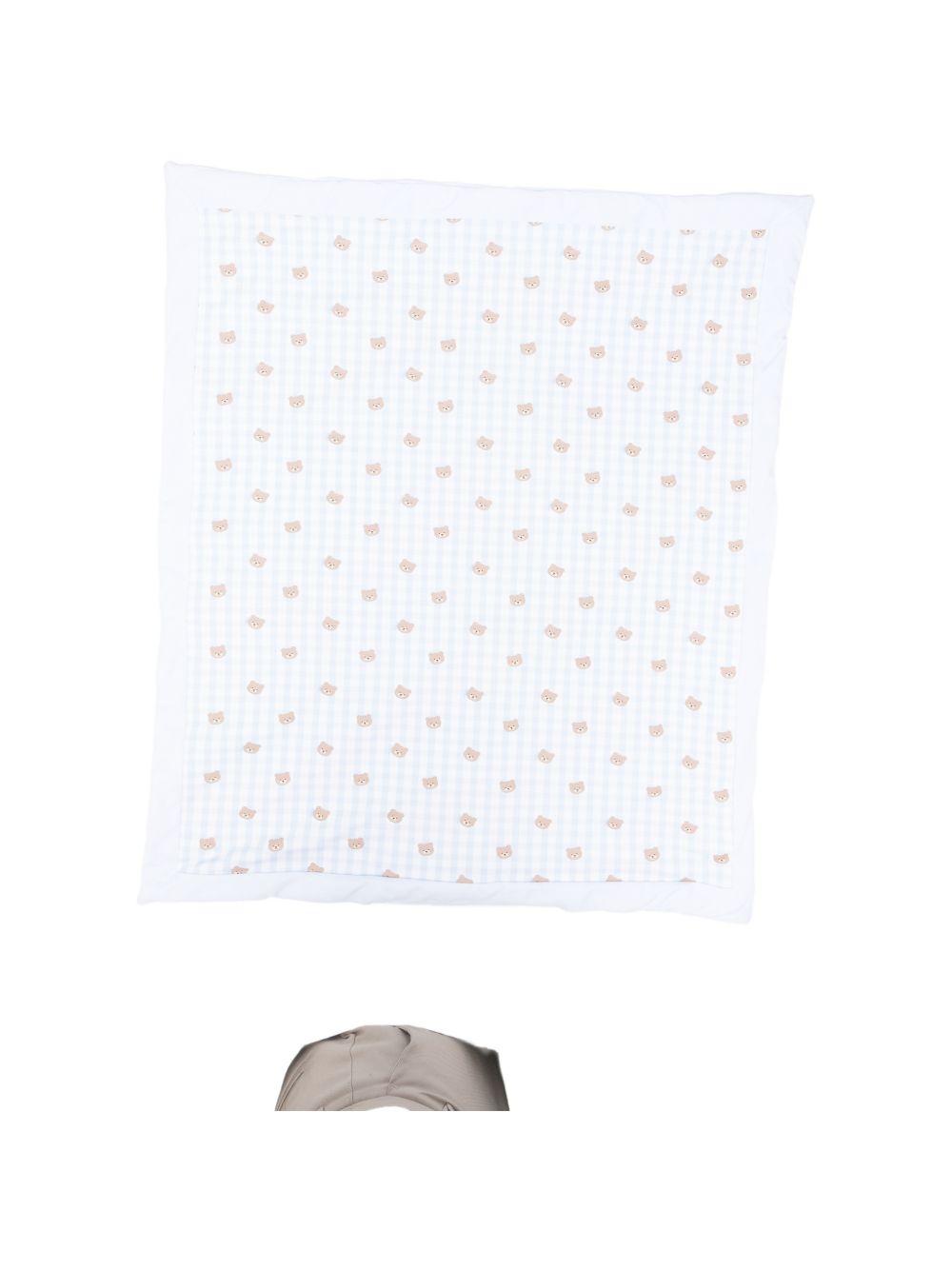 Copertina in cotone stampa orsi E26022 AZZURRO NANAN KIDS