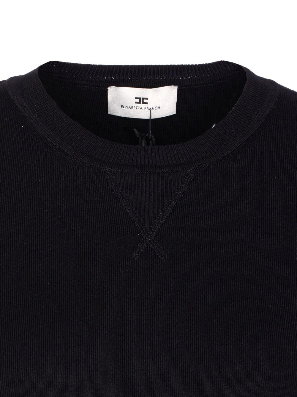 Felpa Nera Girocollo con Maniche Lunghe MK01S56E2 EF3 ELISABETTA FRANCHI