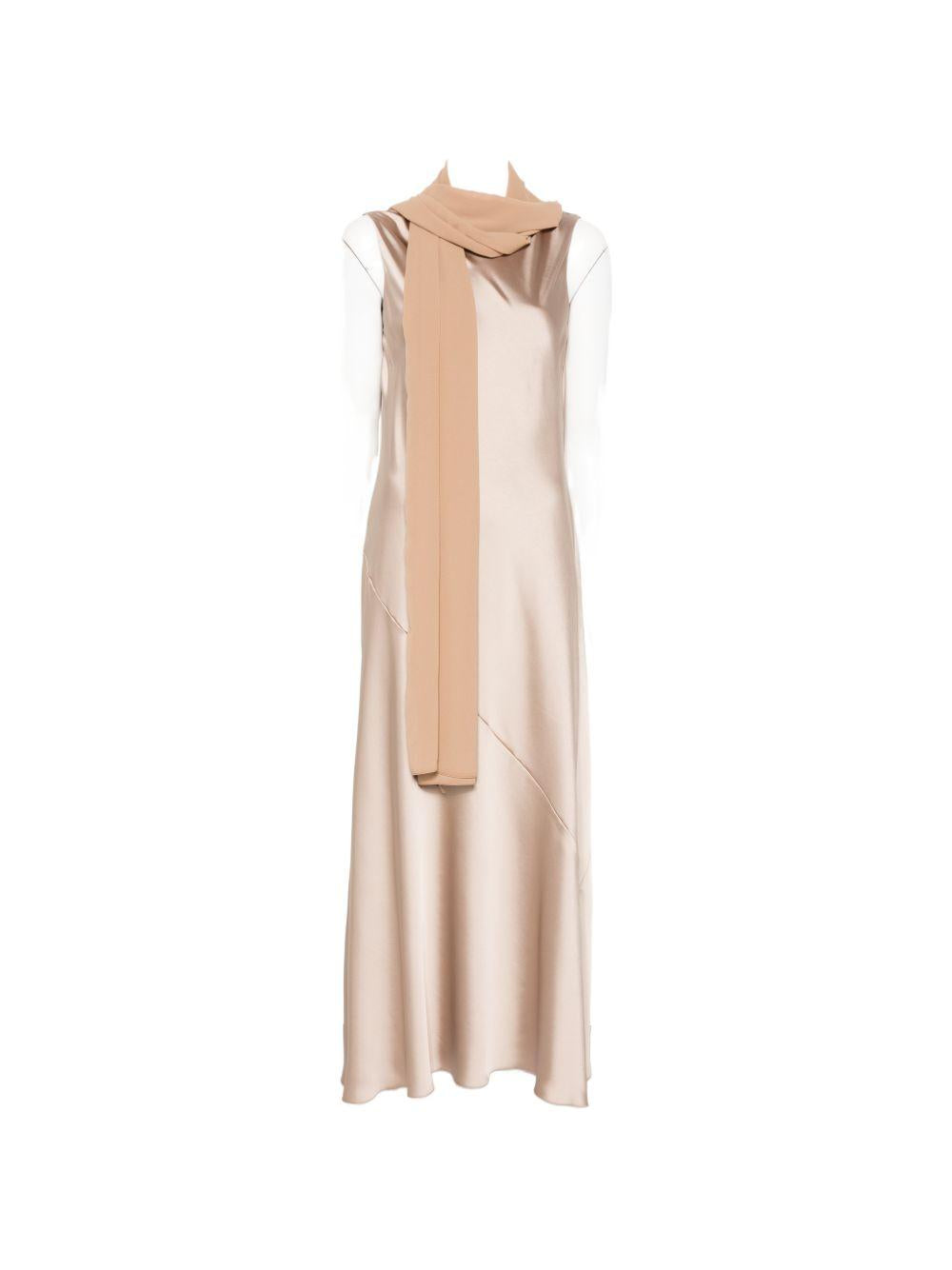 Abito lungo in viscosa senza maniche AT134 BEIGE ALESSANDRO LEGORA