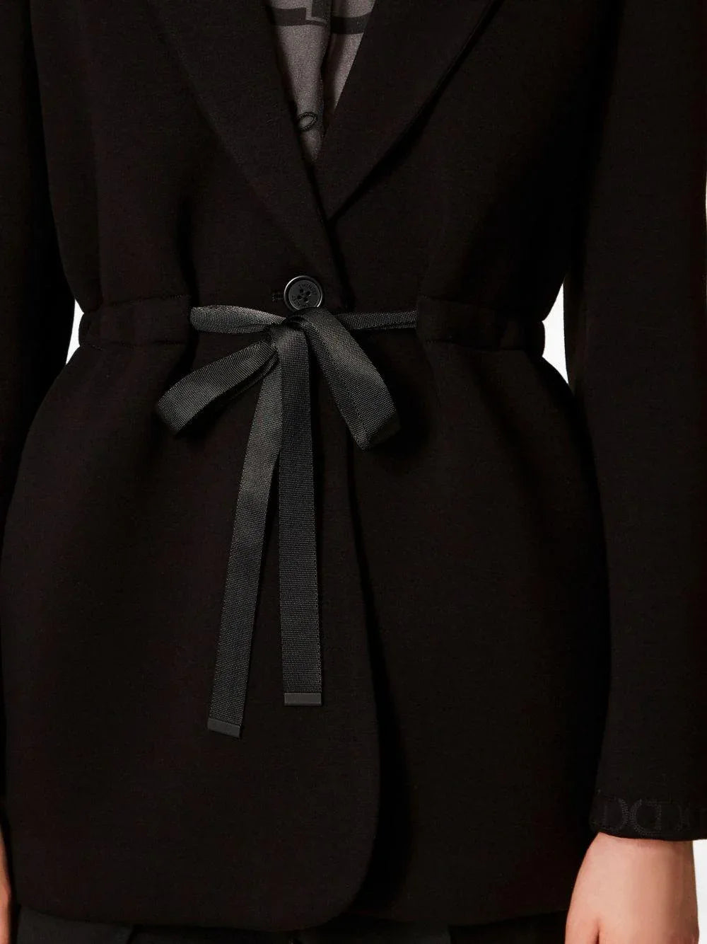 Blazer Donna Nero con Cintura - Preludio Moda