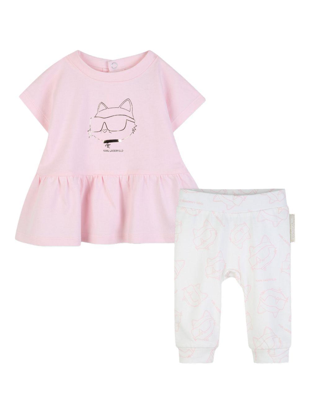 Completo con abito e leggings Z31044 S51 KARL LAGERFELD KIDS