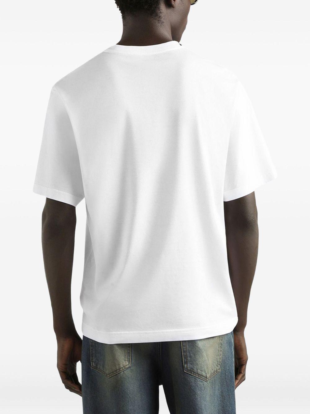 T-shirt in cotone girocollo con patch logo G8PN9ZG7PZF W0800 DOLCE&GABBANA