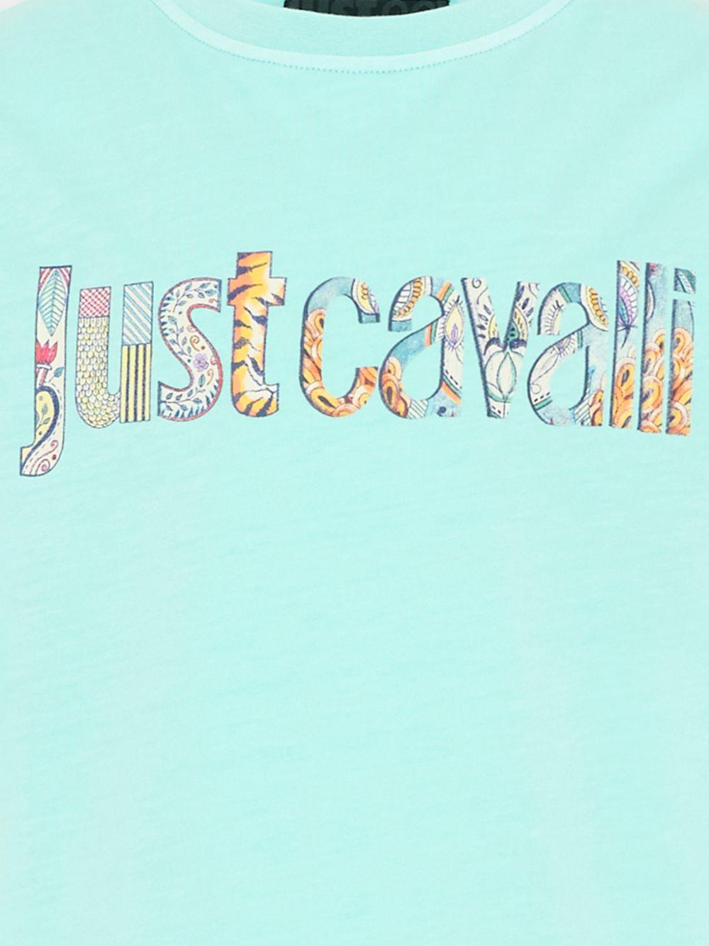 T-shirt con scritta multicolore JBP26183TS GREENOCEAN JUST CAVALLI KIDS