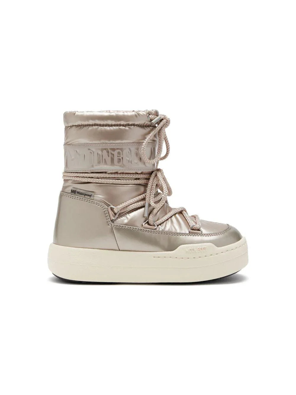 Moon Boot Kids Stivali da neve da parco oro rosa a forma piatta - Preludio Moda