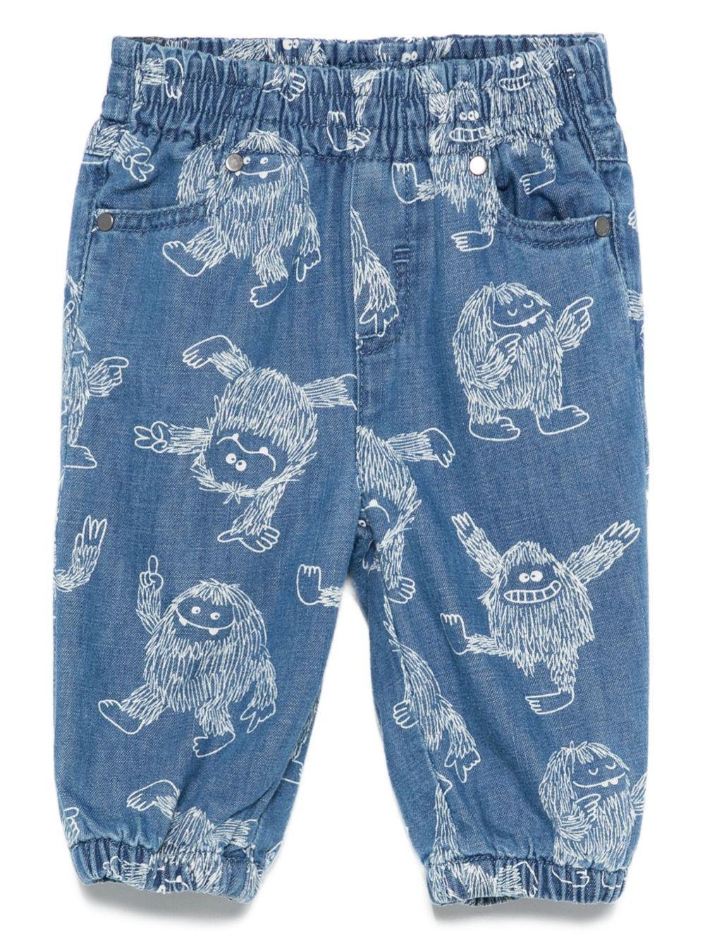 Jeans Blu per Bambini con Stampa Yeti - Preludio Moda