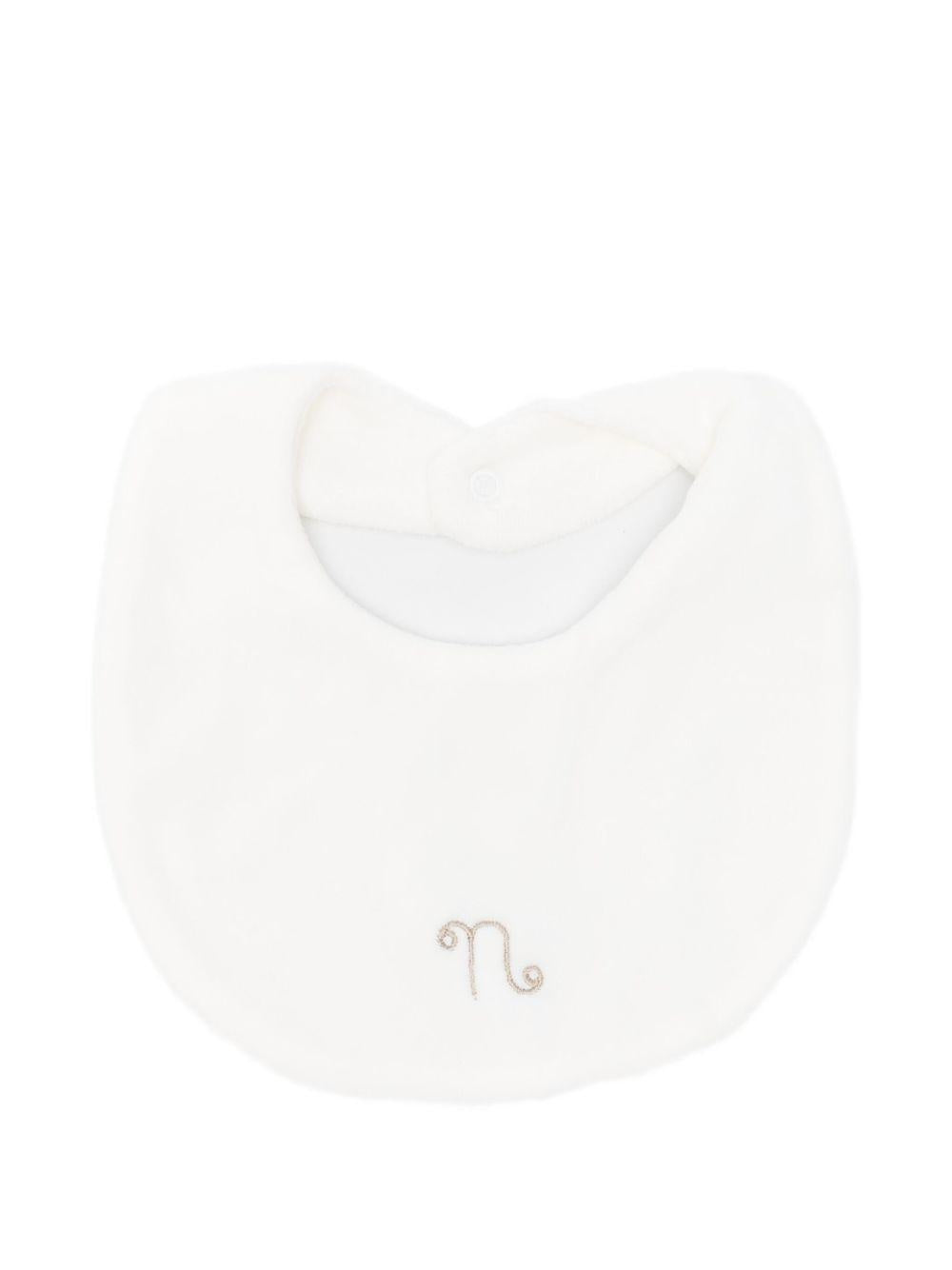 Bavaglino con logo ricamato CON053 BIANCO NANAN KIDS