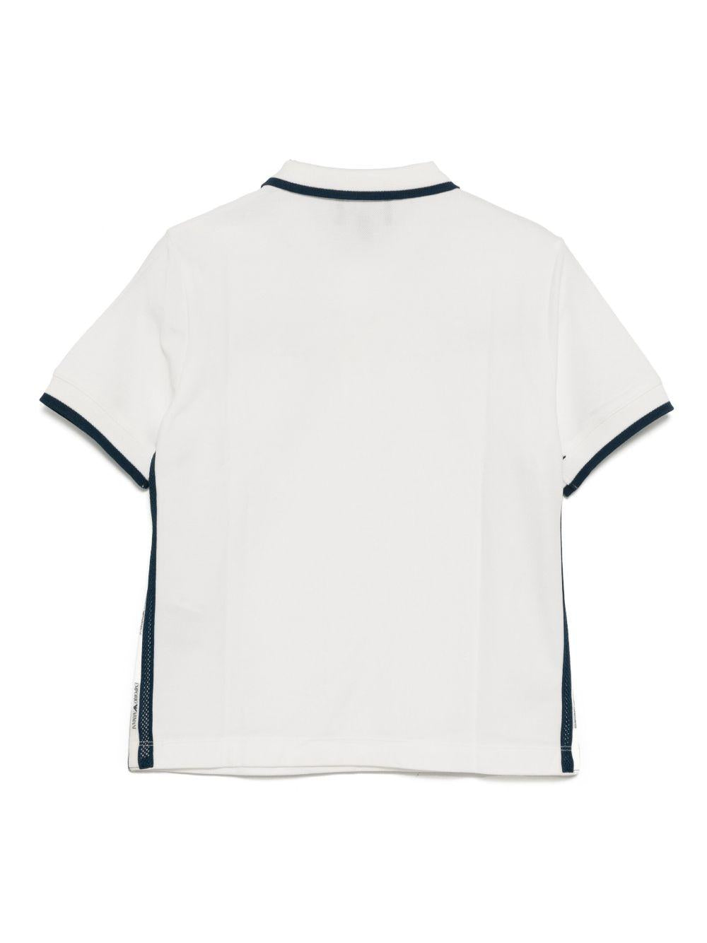 Polo bianca con orli a contrasto blu EB000155AF10497 M0015 EMPORIO ARMANI KIDS