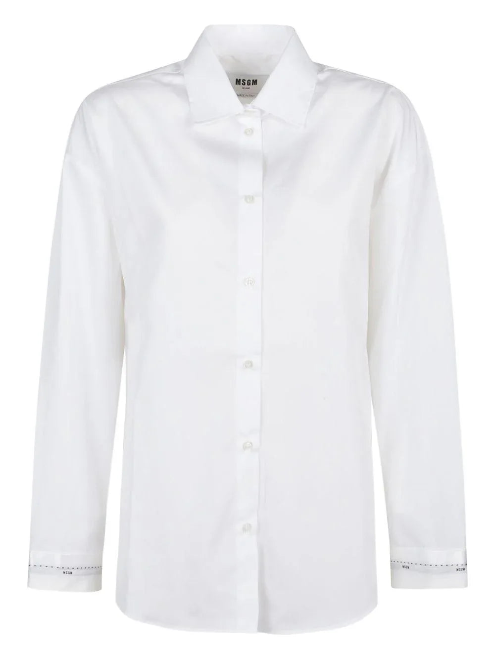 Camicia bianca con logo sui polsini - Preludio Moda