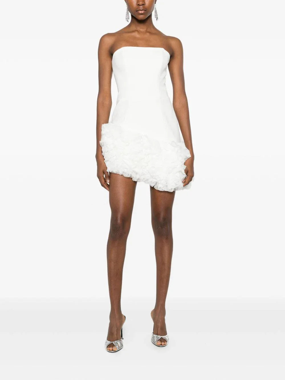 Abito Senza Spalline con Volant e Orlo Asimmetrico - Preludio Moda