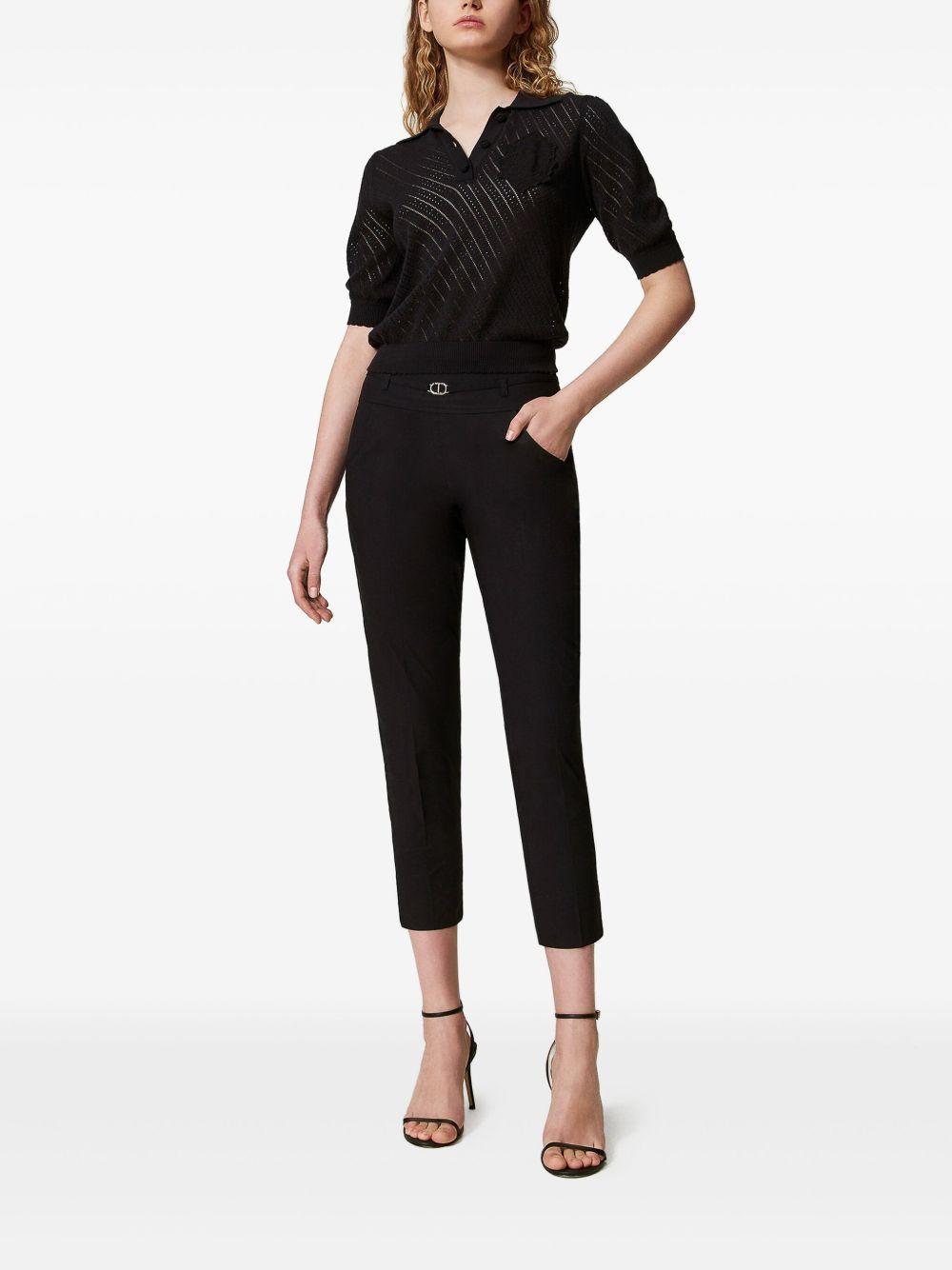 Pantalone nero slim fit cropped 251TT2220 00006 TWINSET