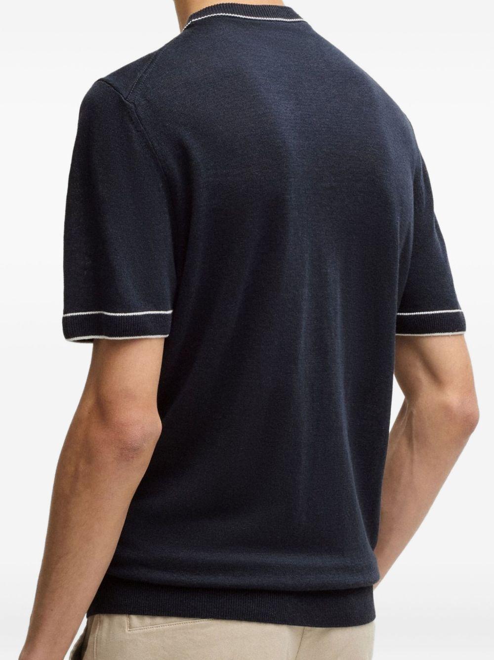 T-shirt in maglia hi-jiovanni blu scuro 50537639 404 BOSS