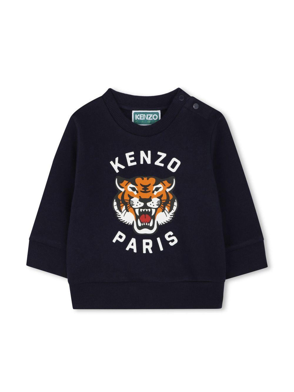 Completo blu neonato logo tiger (2pz) K60935 848 KENZO KIDS